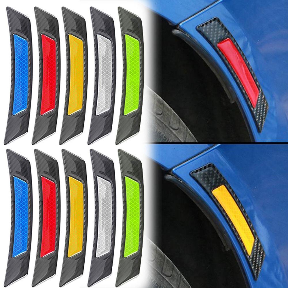 2Pcs High Brightness Reflective Wheel Arch Stickers Safety Warning Decal Car Exterior Protection