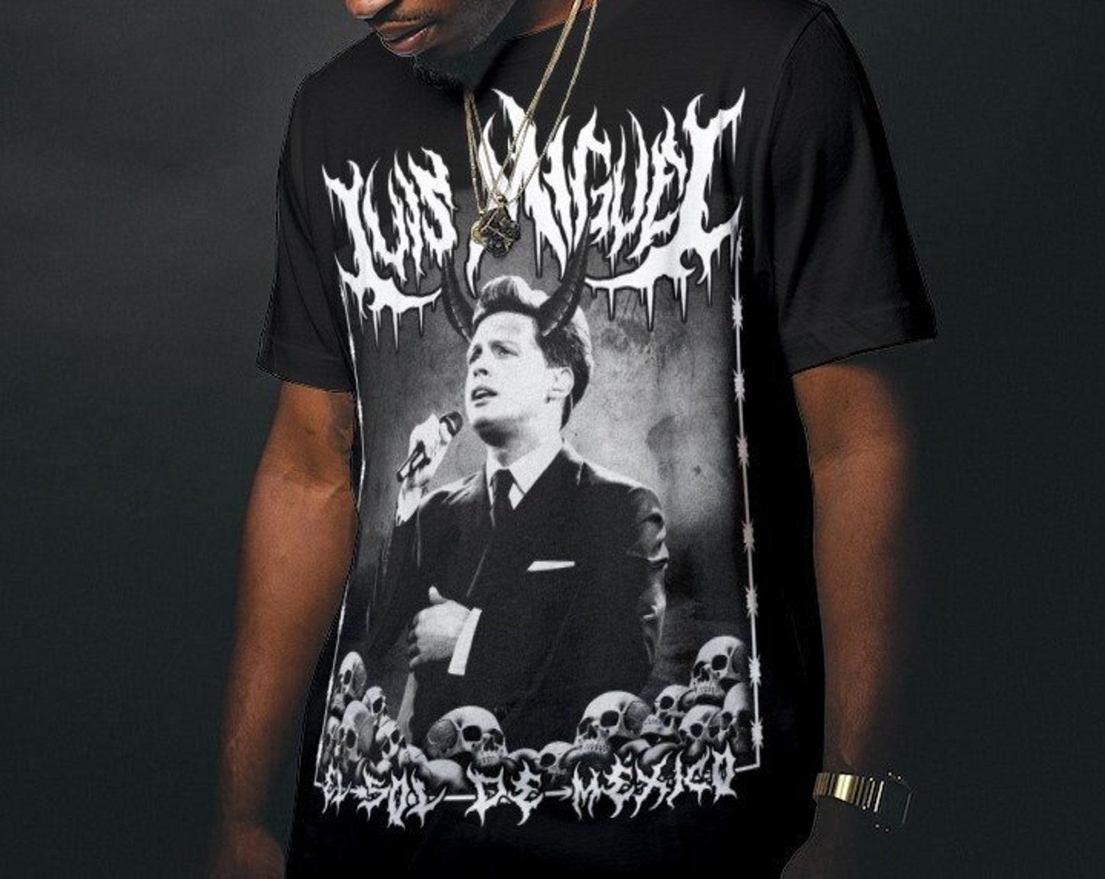 Luis Miguel Dark Metal Lettering Unisex T-Shirt | Mexican Artists Shirts | Luis Miguel Merch | Luis Miguel Gift | Luis Miguel Tour S