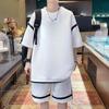Summer Short-sleeved T-shirt Casual Two-piece Boys Loose Ice Silk Shorts Handsome All-match Youth Thin Suit