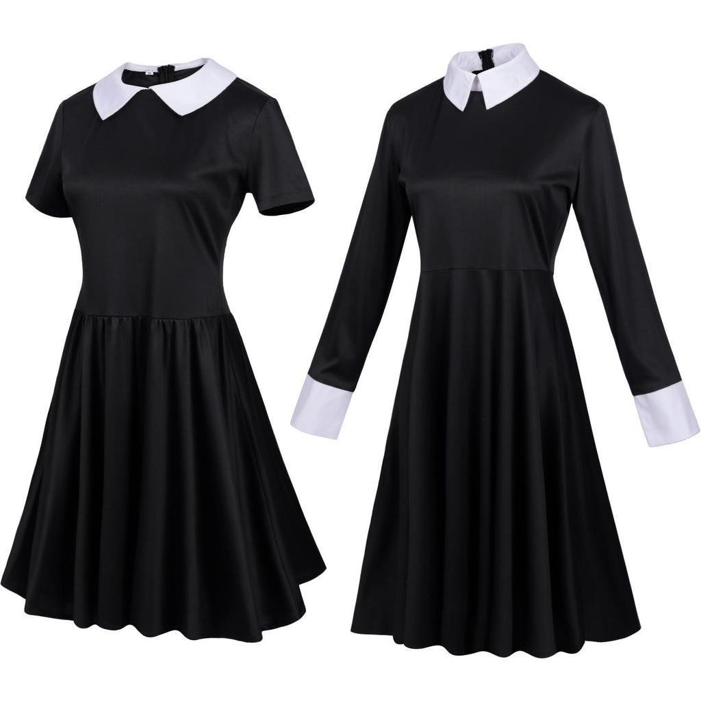 Damen Schwarz Halloween Filmcharakter Cosplay Abschlussballkleid