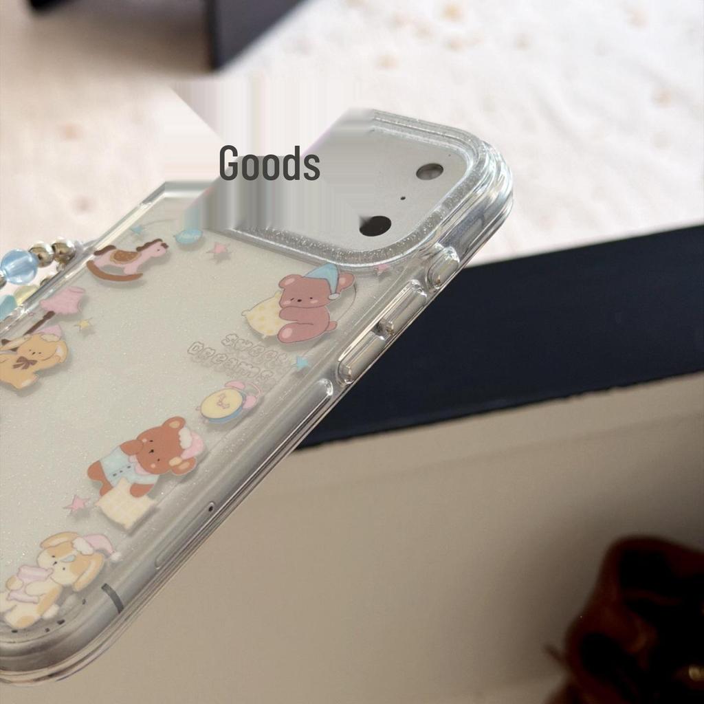 Ochronne etui na telefon Pajama Teddy Bear dla iPhone 13/14/15/16 Pro Max & Apple 17 Pro, okładka damska.