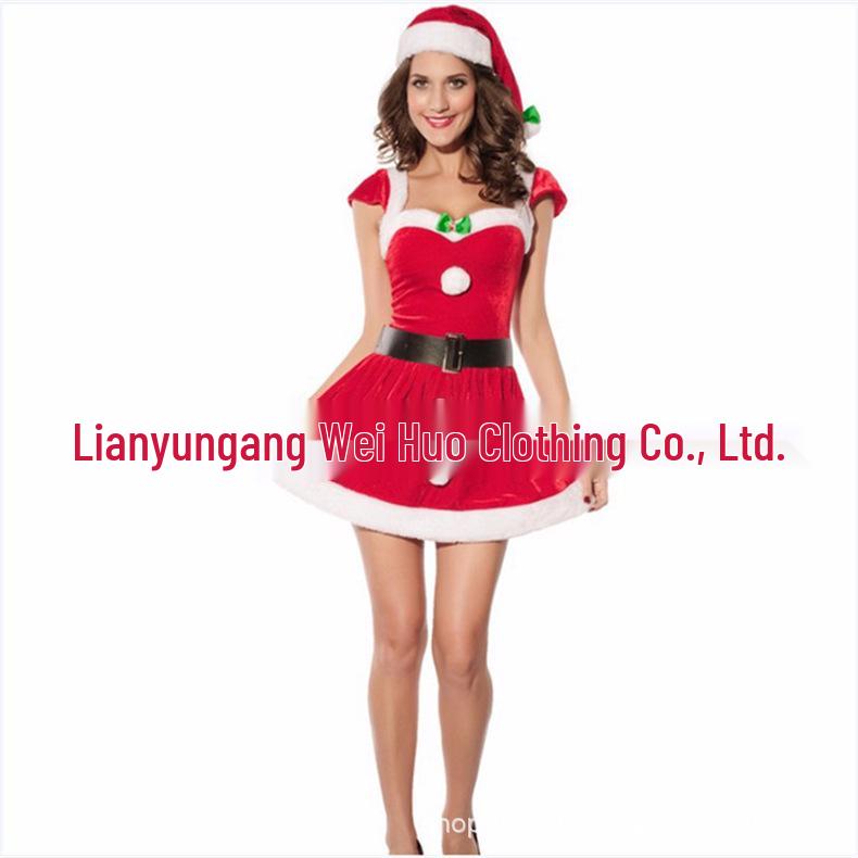 

Women s European and American Sexy Christmas and Halloween Performance Dress One Size красный