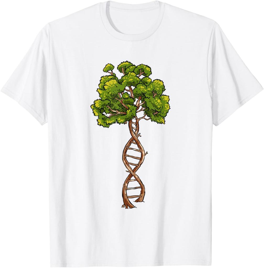 DNA Baum des Lebens Wissenschaft Genetik Biologie Liebhaber Grafik T-Shirt Kurzarm Lässig Rundhals T-Shirt