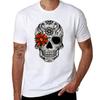 Skull With A Flower Tshirt Work Wear Breathable Tee Tshirt