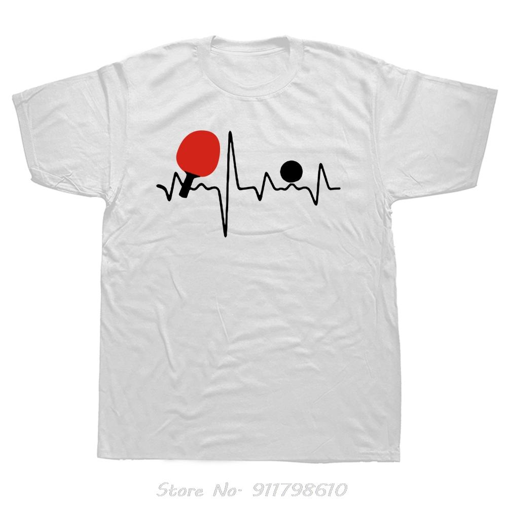 

Funny Ping Pong Heartbeat Oversized T-shirt Streetwear Men s Clothing O-Neck Fitness T Shirt Harajuku Table Tennis Cotton Tshirt S
