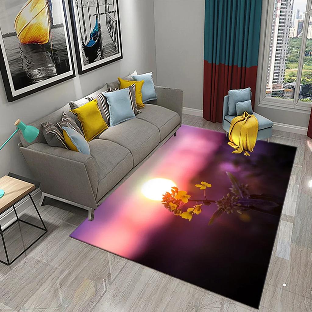 3D Flowers In The Morning Light Carpet for Kids Play Crawling Mat Boys Girl Bedroom Bedside Decor Floor Rug Living Room Carpet