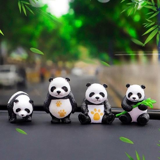1 Set (4 Pieces) Panda Miniature Figurines | Cute Showpiece | Gift for Him/Her, Mother's Day, Home, Bedroom, Living Room,