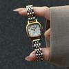 Retro Women Watch Stainless Steel Bracelet Quartz Wristwatch Minimalist Elegant Ladies Dress Clock Waterproof Gift Reloj Mujer