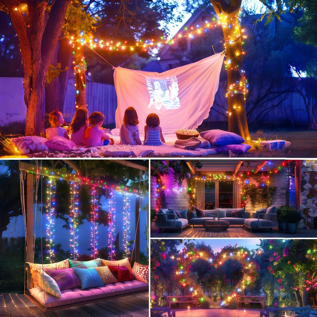 Solar-Powered LED Fairy Light Firecracker String Lights Firefly Lamp for DIY Wreath Bonsai Indoor Outdoor Christmas Garden Decor