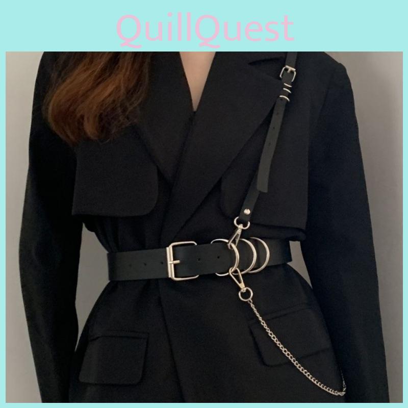Fashionable Women's Belt Chic Decoration For Dresses Blazers With Adjustable Chain Design