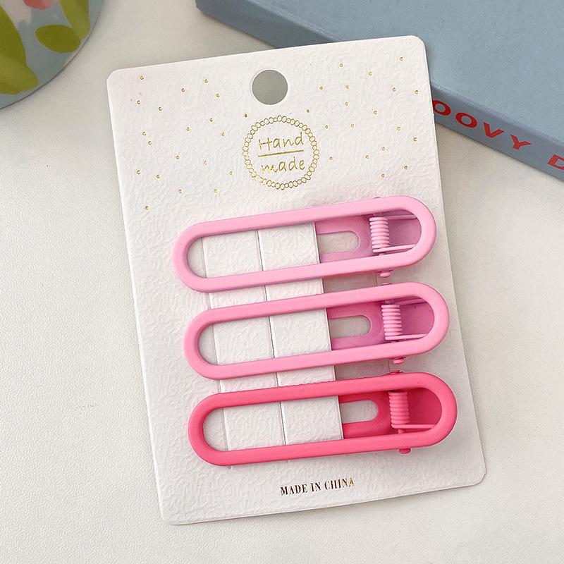 Vibrant Candy Color Seamless Hair Clip Set - Side, Bangs, and Heart Duckbill Clips for Women