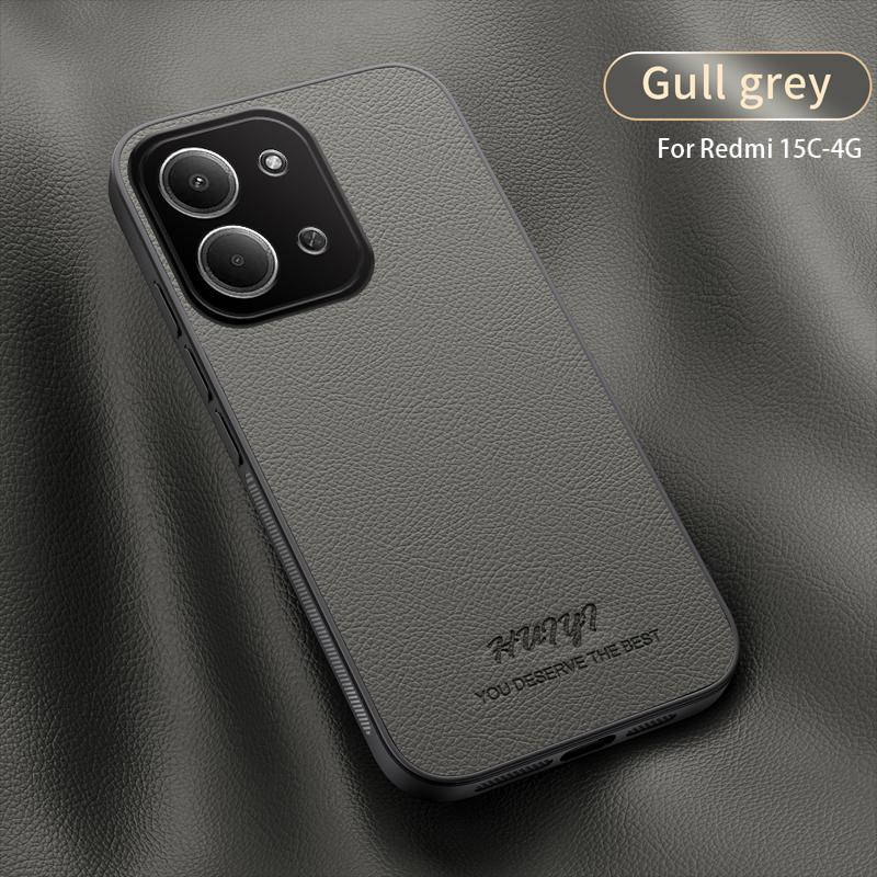 

Luxury Business Leather Soft Frame Magnetic Cover For Xiaomi Redmi 15C Redmi15C 4G Phone Cases Capa For Redmi 15C 173MM серый