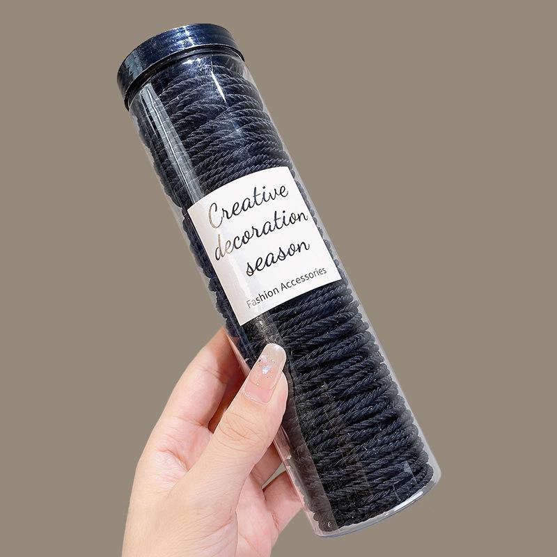 

100Pcs High Elasticity Durable Hair Braid Temperament Headband For Women Girls Simple Rubber Bands Hair Accessories as the picture