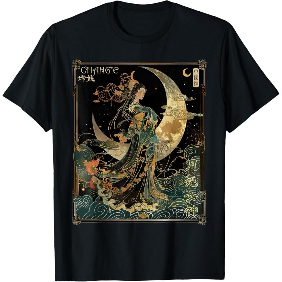Vintage Chang e Moon Goddess Chinese Deity Mythology T-Shirt XXXXXL чёрный