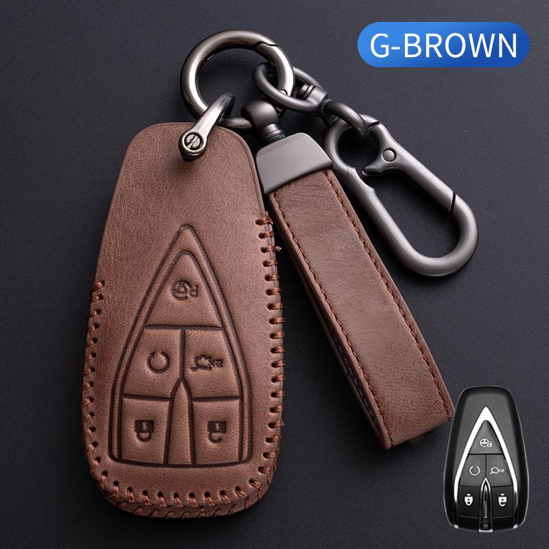 Genuine Leather Housing Remote Fit For Changan Unit Unik Cs35Plus Cs55 Plus Cs75 Plus Oshan X7 X5 Auto Key Fob Cover Case Auto Auto Accessories