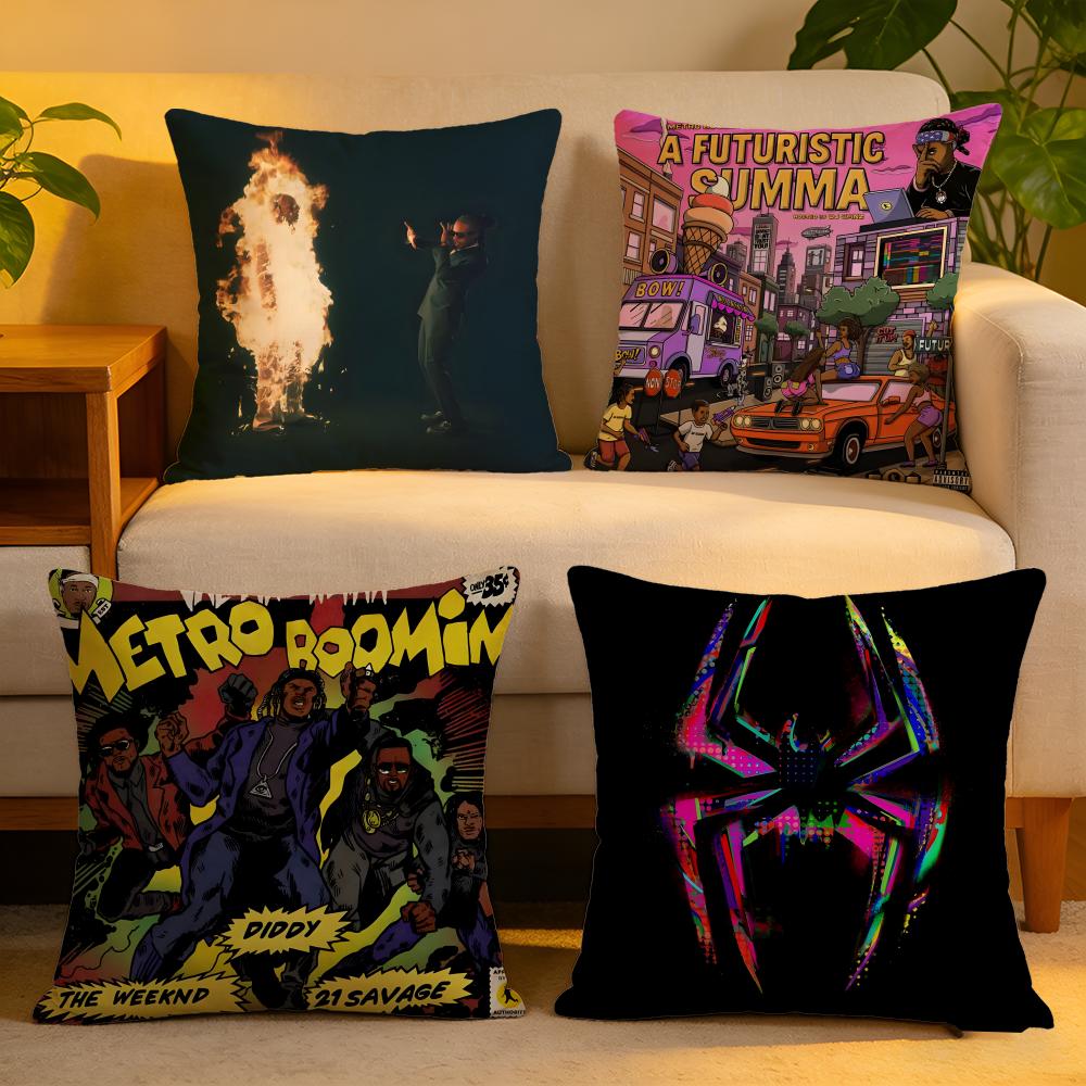 Cushion Cover Linen SkinFriendly Soft Decorative Case for Sofa Home Decor MMetro BBoomin Album Pillow cover