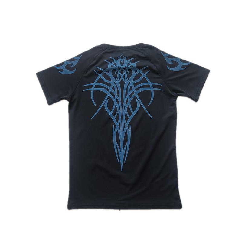 Men's Quick-Dry Printed T-Shirt for Muscle Building, Spring & Autumn Sports Training