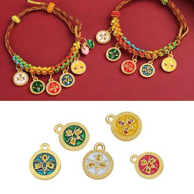 5 Pièces Pendentif Pratique en Alliage Cinq Voies Dieu de la Richesse Portable pour les Amateurs de Bijoux en Quête de Chance et de Fortune