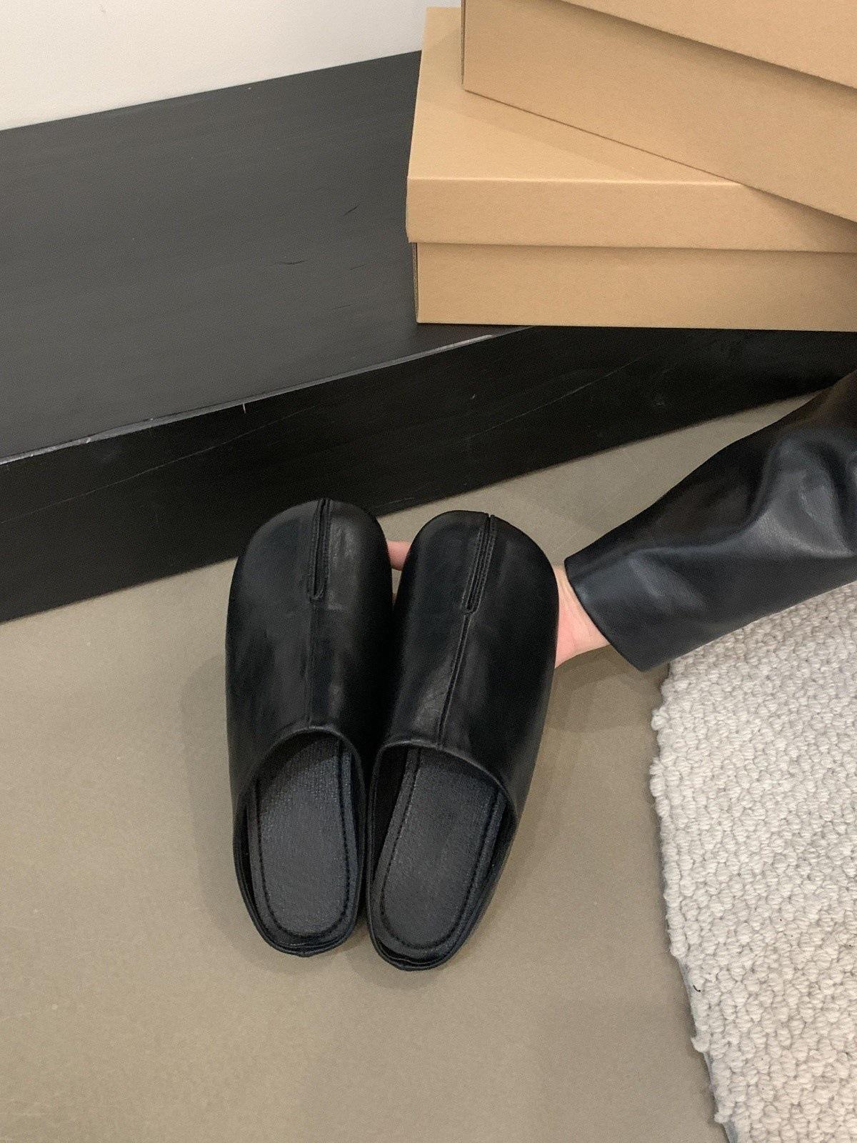 

Ретро черные ленивые мокасины одинарные туфли женские туфли 2025 новая осенняя корейская версия однопедальная сумка головные и полутапочки 35 чёрный