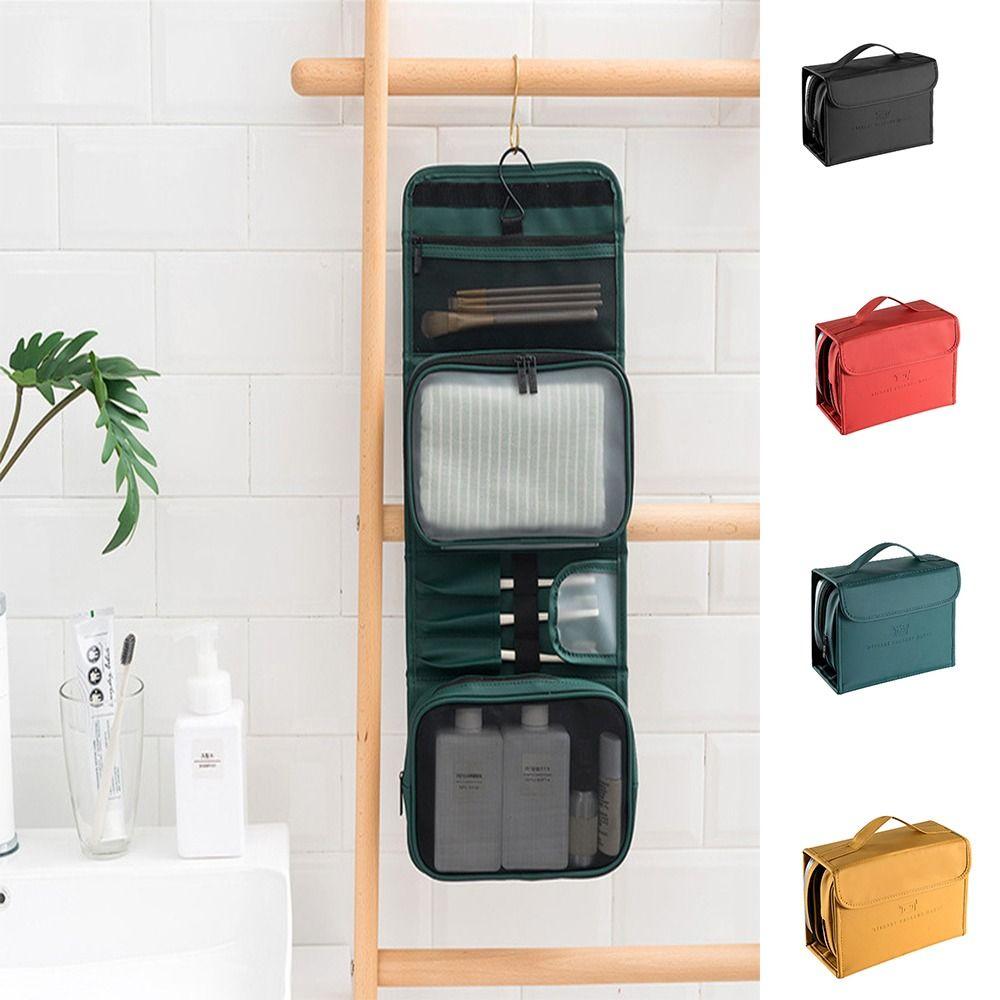 

Кожаная косметичка из искусственной кожи, большая вместительная косметичка для туалетных принадлежностей, профессиональная женская косметичка для путешествий