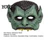 Scary Halloween Mask Green Vampire Mask, Half Face with Pointy Ears & Sharp Teeth, Retro Detailed Distressed Party Lightweight PU Foam for Costume