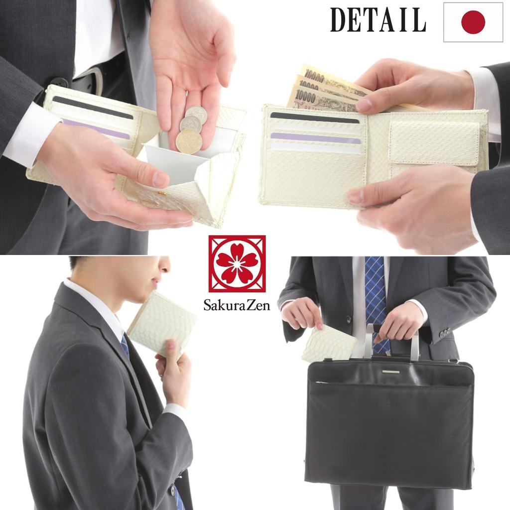 Luxury Snakeskin Finish Money Lucky White Python Wallet Snake Snakeskin Wallet Using Exotic by Skilled Leather Made In Japan Good Luck Wallet Snake