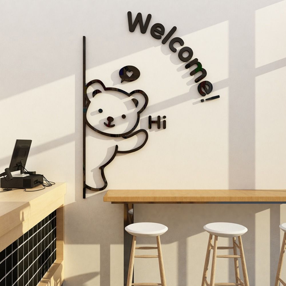 Shopwindow Sticker Door Decals Black White Embossed Wallpaper Welcome Wall Stickers  Glassdoor