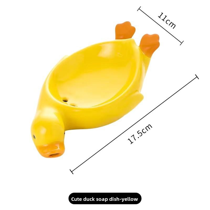 

Креативная керамическая мыльница в форме утки для хранения в ванной жёлтый