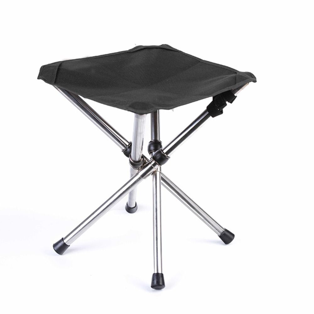 Telescopic Design Collapsible Seat Stainless Steel Outdoor Stool Portable Folding Stool Picnic