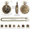 Unique Pocket Watch Case with 7pcs/set Metal Polyhedral Dices Pendant Fob Chain