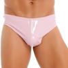 Mens Patent Leather Wet Look Briefs Elastic Waistband Underpants Underwear Club Pole Dancing Wear