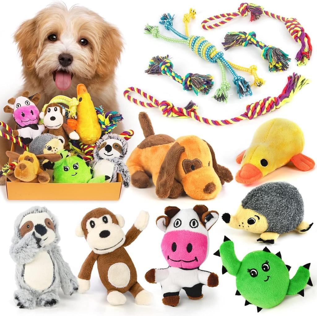 Dog Rattle 12 Pcs Puppy Toys for Cute Dog Toy Dog Set with Stuffed Animal Natural Cotton Puppy Loca Toy Dog Chew Toy Dog Dog Dog Dog Dog Dog Dog Dog