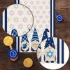 Hanukkah Gnome Linen Table Runner Party Table Decor Chanukah Menorah Star of David Jewish Holiday Table Runners Dining Decor