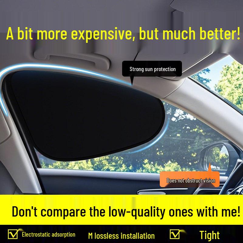 Car Sunshade: Side Window Glass Curtain for Baby Privacy, Sun Protection, and Heat Insulation.