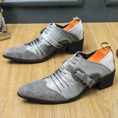 Tendenza Nuove Scarpe Casual da Uomo a Punta con Lacci e Fibbia, in Vernice, Calzature per Matrimonio e Homecoming