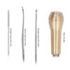 Hand Stitch Awl Leather Sewing Awl Hand Stitch Needle Tool Kit Set with Brass Handle for Handmade Shoe Repair Leather Sewing Awl