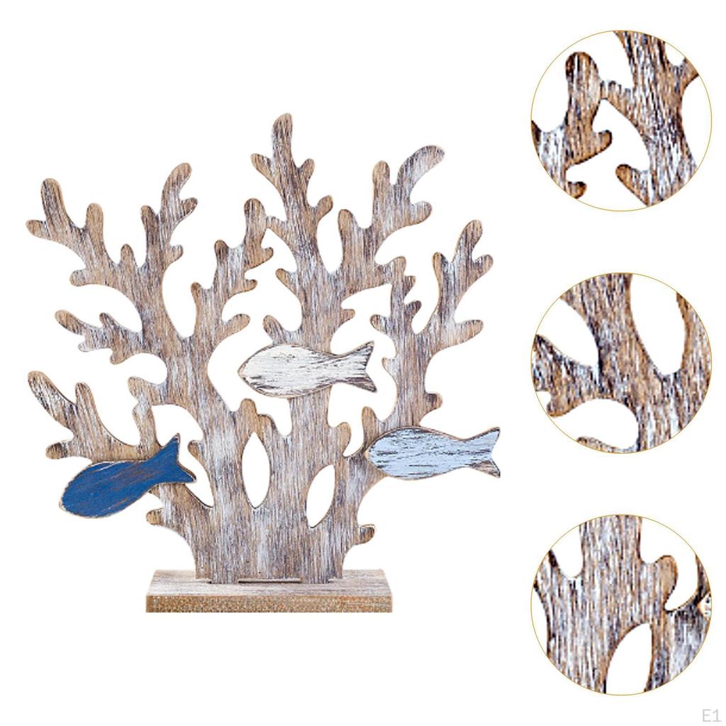 Mercan Heykeli Akdeniz Sanat Eseri Koleksiyonu Hediye MDF Heykelcik Süs Dolap Ofis Yatak Odası için