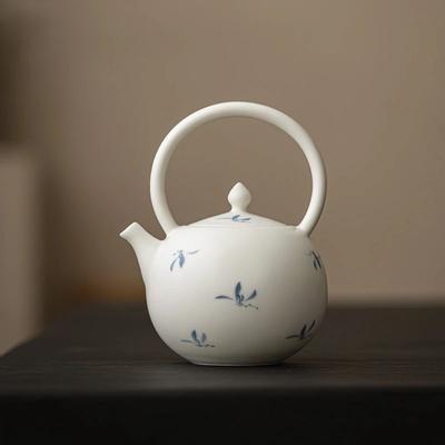 Oală Tillang cu orhidee de apă de toamnă pictate manual, ceainic pentru preparare acasă, set de ceai Kung Fu, cești de ceai din ceramică japoneze