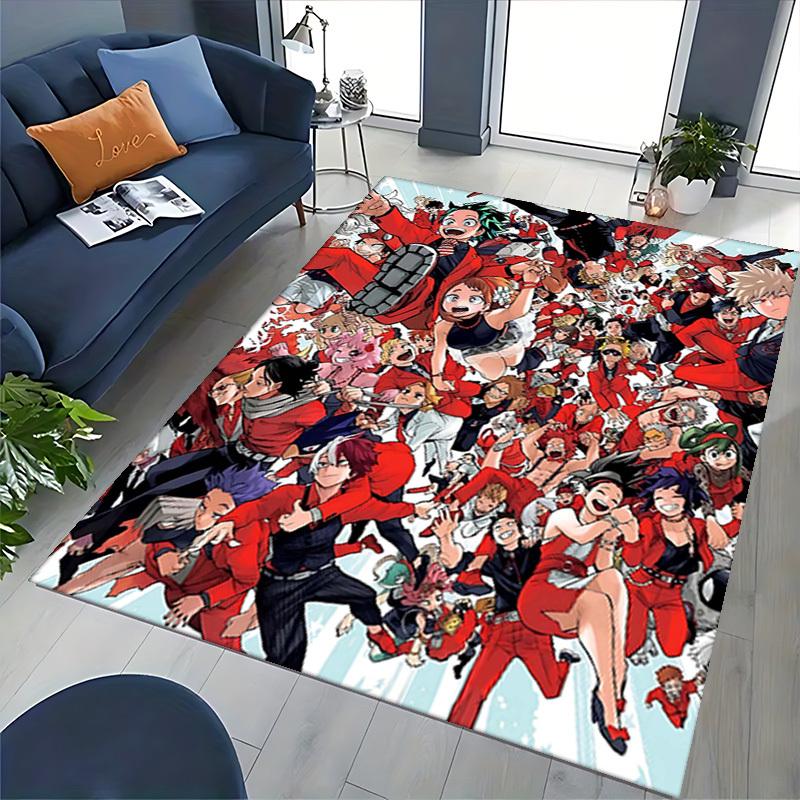 1pc My Hero Academia Chair Mat - Anime Cartoon Design Office Desk Pad, Non-Slip Carpet for Home Decor, Living Room, Bedroom, Game Room, Birthday Gift,