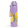 1PC Yellow Butterfly Daisy Floral 750ml Color Plastic Sports Water Bottle Leakproof Flip Straw Lid Suitable for Sports Office Home Use