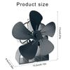 Vnitřní topné řešení Hliníkový teplem aktivovaný 5lopatkový ventilátor pro kamna na dřevo, krby, kamna, Zlepšuje distribuci tepla