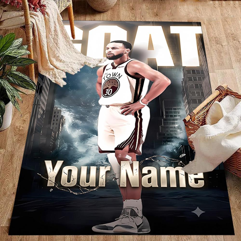 Golden State Warriors Curry Personalized Text Carpet Design for Entryway Game Room Study Room Decorate Room Antislip Carpet Office Home Decor