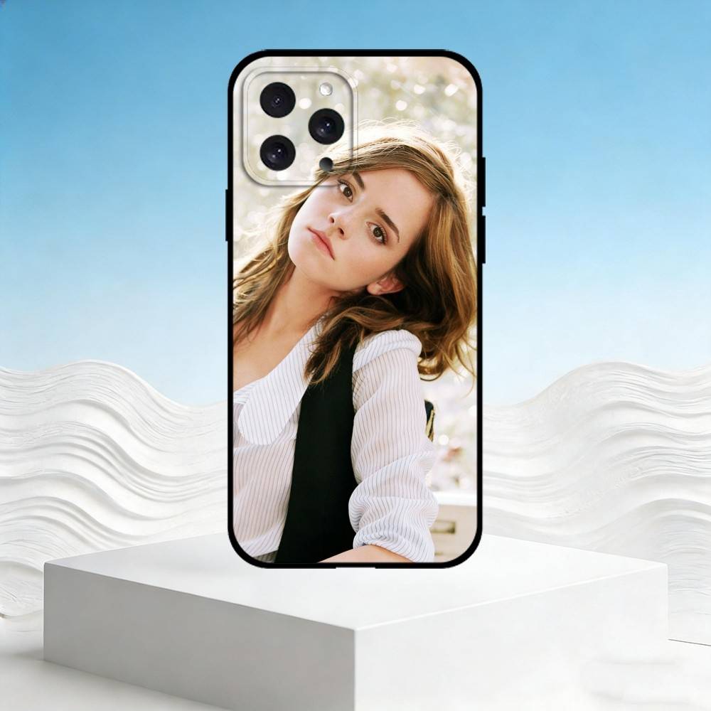 E-Emma Watson Phone Case For iPhone 17,16,15,14,13,12,11 Plus,Pro Max,SE4Soft Silicone Black Cover