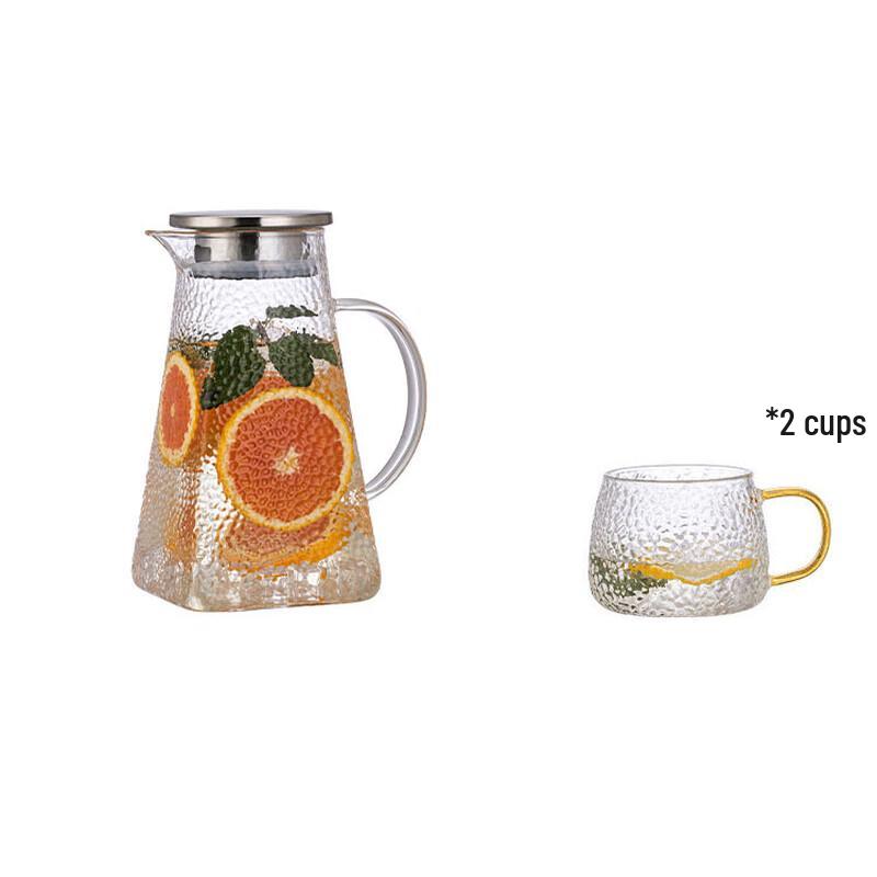 Diller Hammered High Borosilicate Glass Pitcher Set