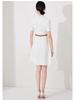 Women's Summer White Short Sleeve Professional Dress Skirt Suit - Slimming OL Workwear Fashion