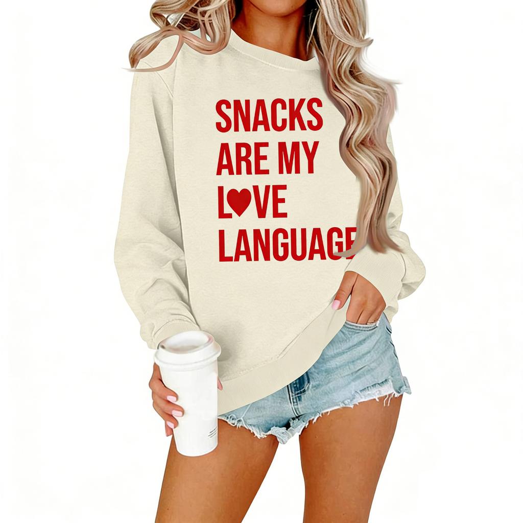 Ladies' Casual Women's Printed Round Neck Pullover Hoodie