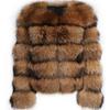 VAYLA Women Fake Raccoon Fur Jacket Autumn Winter Faux Fur Fox Coats Short Coat Jackets Furry Outerwear Elegant Thick Warm Coats