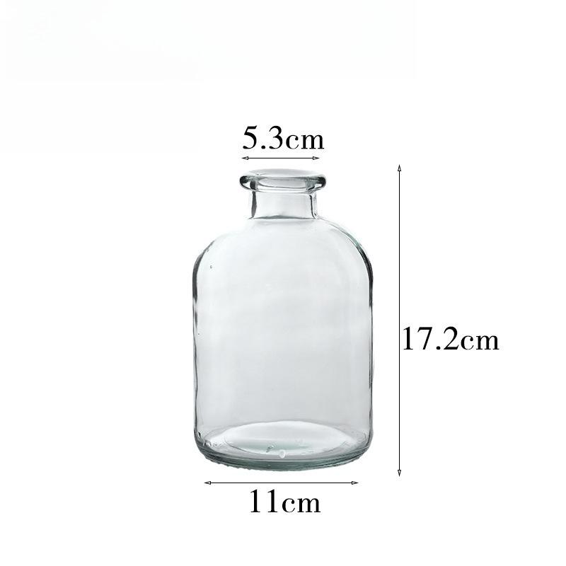 Прозрачная стеклянная ваза с узким горлышком, круглая, японская, для гидропоники, настольное украшение, орнаменты