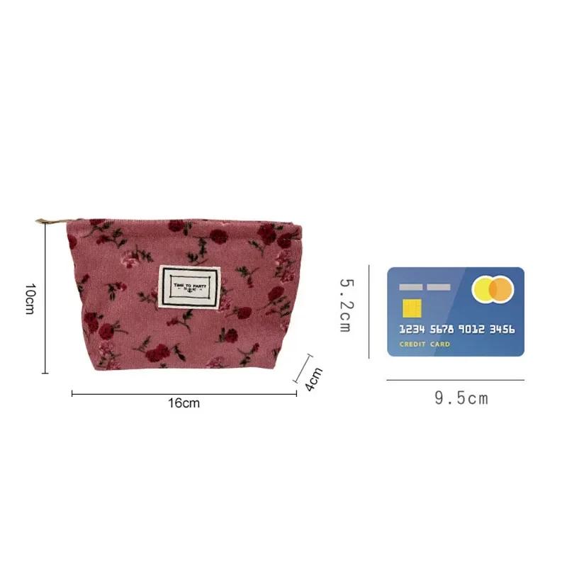 New Small Women's Cosmetic Bag Portable Floral Pattern Small Sanitary Napkin Storage Bag Coin Key Case Portable Card Pouch