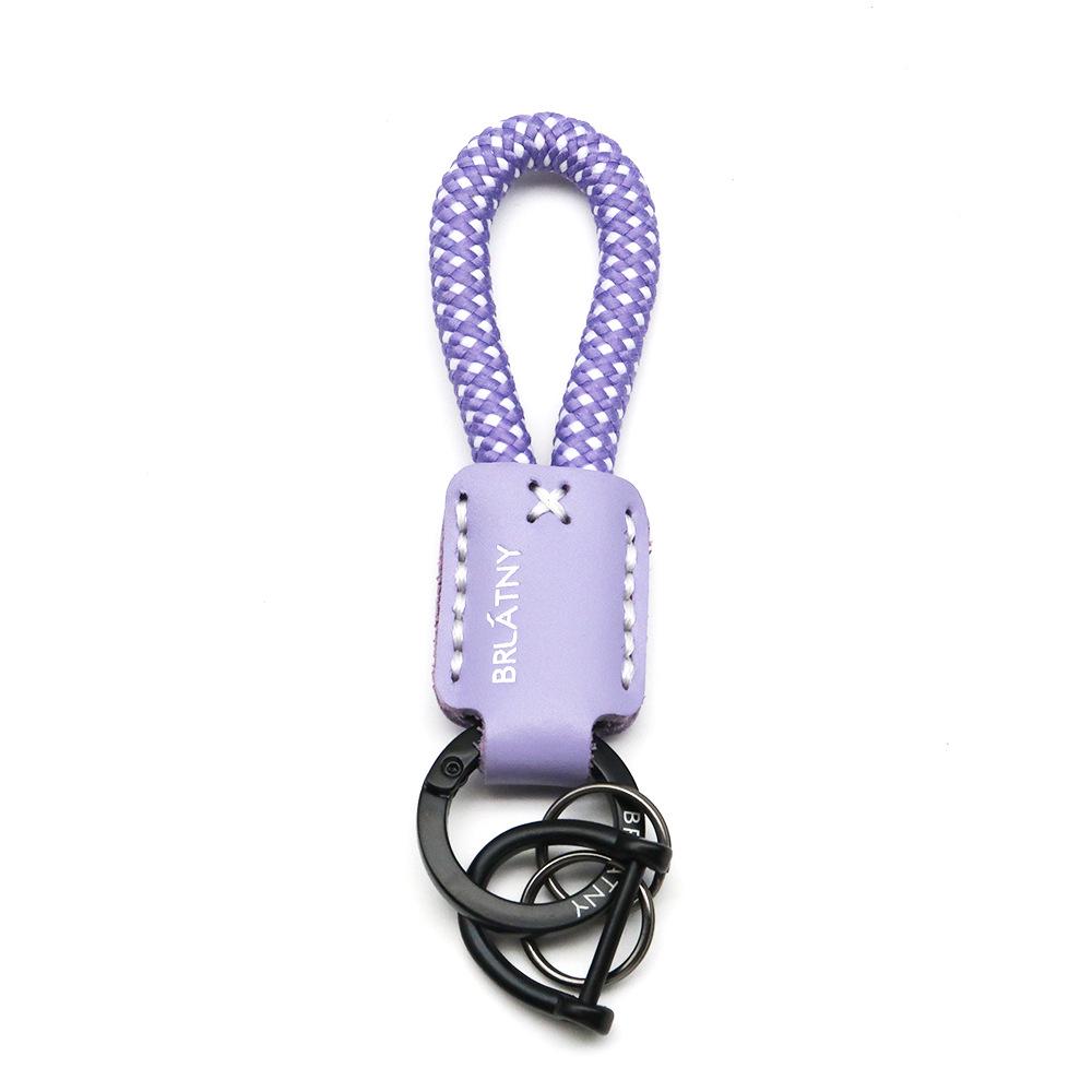 Handmade Genuine Leather Horse Keychain with Anti-Lost Lanyard and Woven Rope.